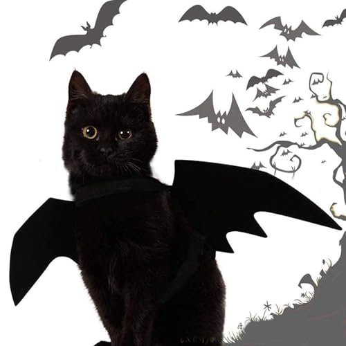 Renchey Katzen Flügel, Halloween Flügel Kostüm Katzenzubehör, Fell Kostüm Verkleidungsspaß Tierkleidung Für Kleinhunde Und Katzen Partyzubehör von Renchey