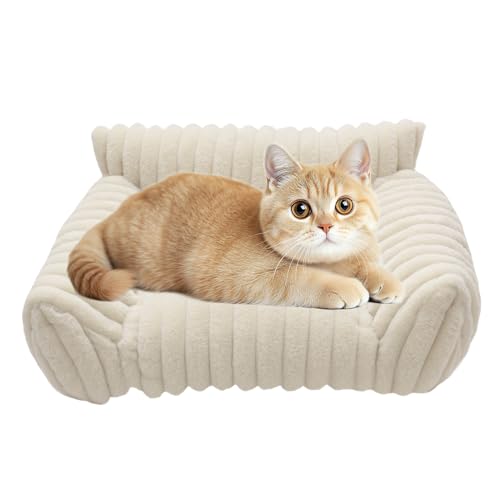 Renchey Katzenbett Sofa | Kuschelige Haustier Couch - Plüsch Erhöhtes Sofa Bett für Katze und Hund Wohnung Auto Reise von Renchey