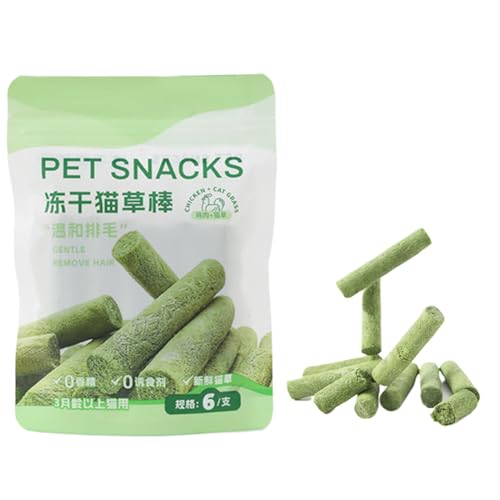 Renchey Katzengras Kaustab,Essbare Leckerlis Zur Zahnreinigung - Natürliche Gefriergetrocknete Hühner Katzengras Sticks Zur Zahnpflege Und Appetitanregung Für Kätzchen Und Erwachsene Katzen von Renchey
