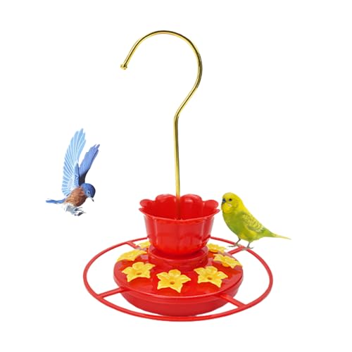 Renchey Kolibri-Futterautomat | Futterschale Mit Abnehmbarem Deckel,8 Anschlüsse Ameisen- und Bienensicher für Beobachtung Blumenform Außendekoration für Garten Rasen Hof Balkon und Terrasse zur von Renchey