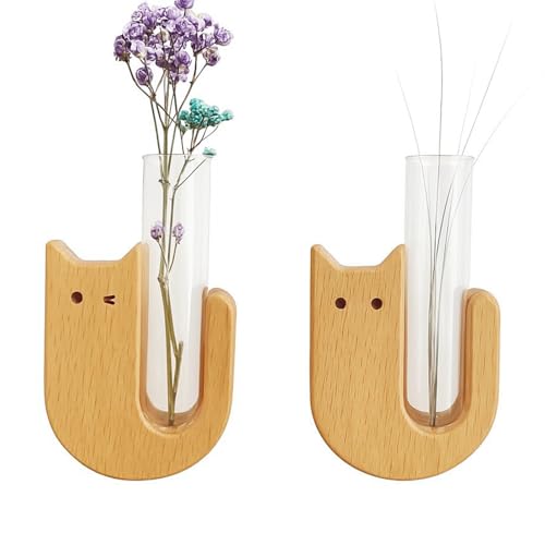 Renchey Niedliche Kühlschrankmagnete,Reagenzglas Vasen Für Blumen - Holz Deko Magnetisch Mit Glasröhre Für Blumenvasen Pflanzenliebhaber Zuhause Renchey Niedliche Kühlschrankmagnete,Reagenzglas Vasen Für Blumen - Holz Deko Magnetisch Mit Glasröhre Für Blumenvasen Pflanzenliebhaber Zuhause von Renchey