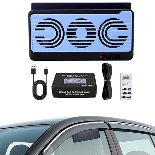Renchey Solarlüfter Für Autofenster, Tragbarer Kühllüfter Mit Solar, Belüftungsgerät Mit Luftfilterung Für Wohnmobile LKW Camping Freizeitaktivitäten von Renchey