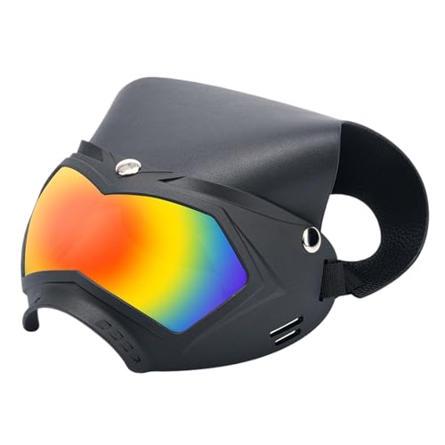 Renchey Sonnenbrille für Hunde - Winddichte UV Schutzbrille mit Hut für Welpen | Stoßfestes Hundebrille Helm, Atmungsaktiv Für Outdoor Camping von Renchey