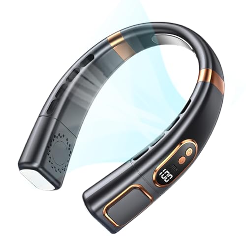 Renchey Tragbarer Halsventilator Wiederaufladbar | Über USB wiederaufladbares Gebläse - Tragbarer Ventilator Mit 5 Luftstärken Für Outdoor Sport Reisen Wandern Camping von Renchey