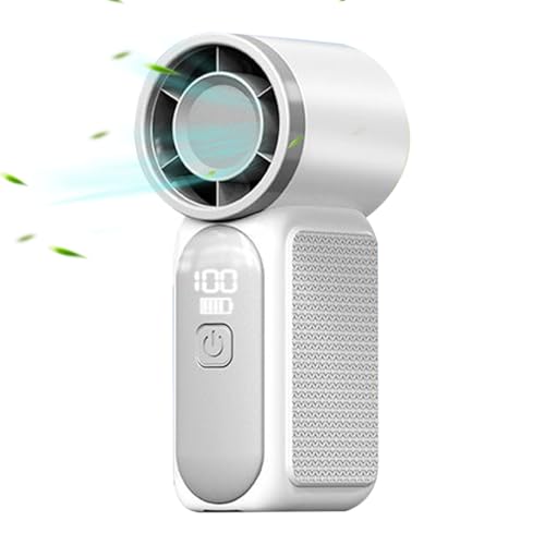 Renchey Tragbarer Handfächer - Tragbarer Ventilator,100 Stufen Windstärkeneinstellung Digitalanzeige Für Camping Wanderungen Konzerte Reisen Outdoor Personen von Renchey
