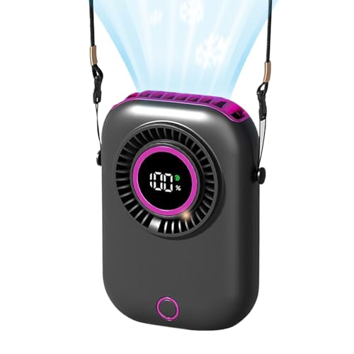 Renchey Tragbarer Handventilator | Handlicher Personenventilator - 5-Stufen Aufladbarer Digitaldisplay Taille Nacken Kühler Für Camping Reisen Sport & Freizeit von Renchey