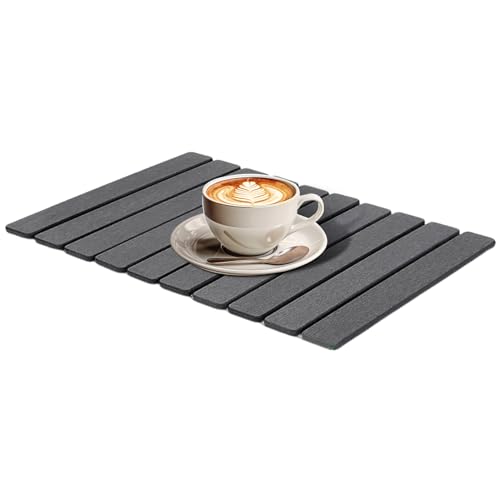 Renchey Trockenmatte | Geschirrmatte Zum Trocknen Von Geschirr In Der Küche,Saugfähige Kieselgur Unterlage Klappbar Rutschfest Spülabtropffläche Für Camping Haushalt von Renchey