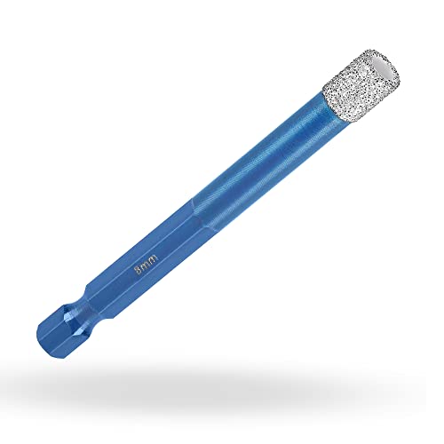 Profi Fliesenbohrer 8mm BIT Adapter - Diamantbohrer für Feinsteinzeug, harte Fliesen uvm. Diamantbohrkrone für Bohrmaschinen | rendech® Markenqualität von Rendech