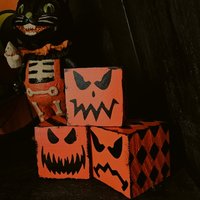 3Er Set Halloweensteine, Halloweendeko Im Vintage-Look, Etageres Tablett Halloween, Jacko-Laterne von RenfieldsAttic