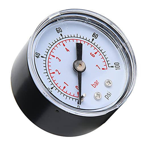 Axialmanometer, Manometer-Rückanschluss, Mechanisch 1/8 Zoll für Luft-Öl-Wasser-genaue Druckmessung (0-100psi, 0-7bar) von Rengu