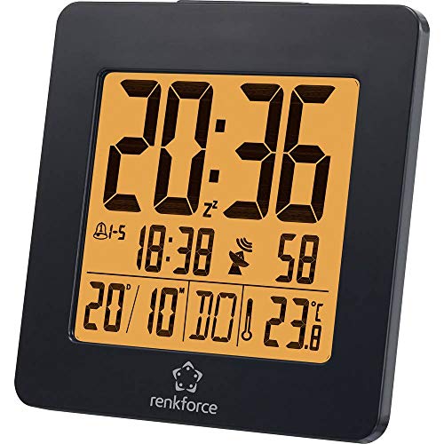Renkforce 1383425 Funk Wecker Schwarz Alarmzeiten 2 von Renkforce