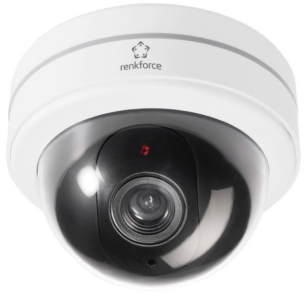 Renkforce Dummy Dome-Kamera Überwachungskamera Attrappe (mit blinkender LED) von Renkforce