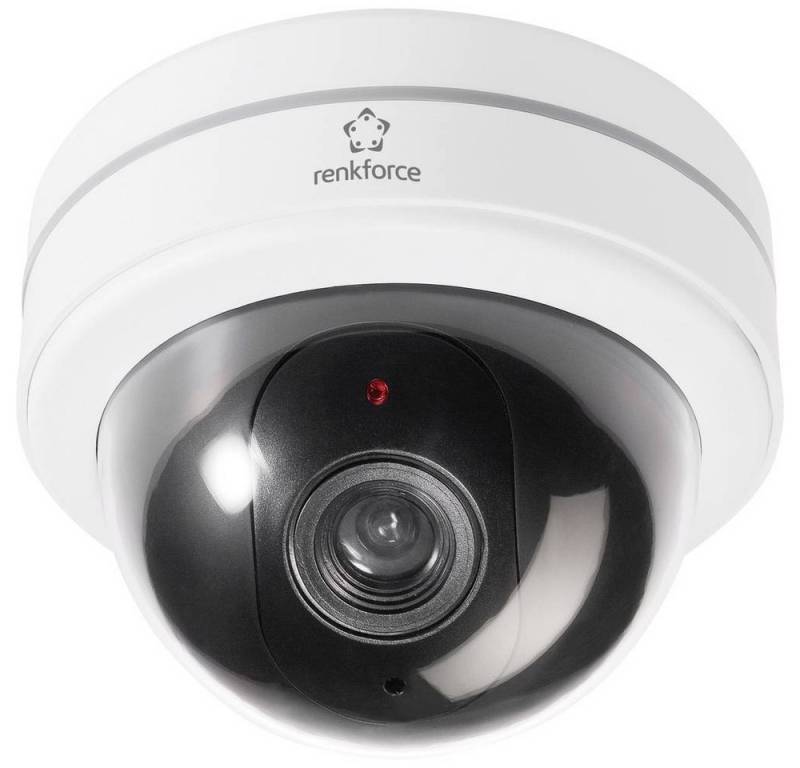 Renkforce Überwachungskamera Attrappe Dummy Dome-Kamera 454422 (mit blinkender LED) von Renkforce