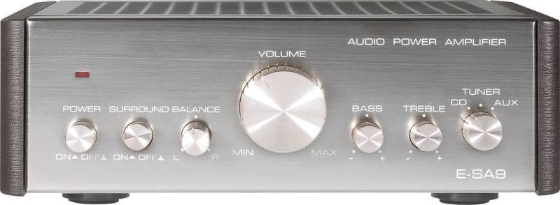 Renkforce E-SA9 Stereo-Verstärker Amplifier HiFi 2 x 12 W Silber Dunkel-Braun von Renkforce