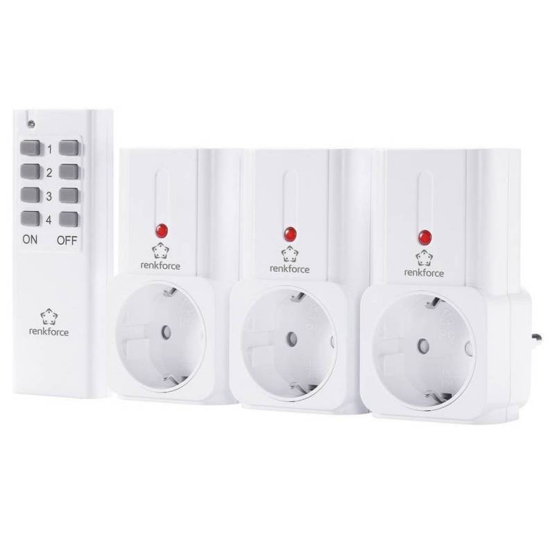 Renkforce Funksteckdose Funk-Schalter-Set 4-teilig 433 MHz von Renkforce