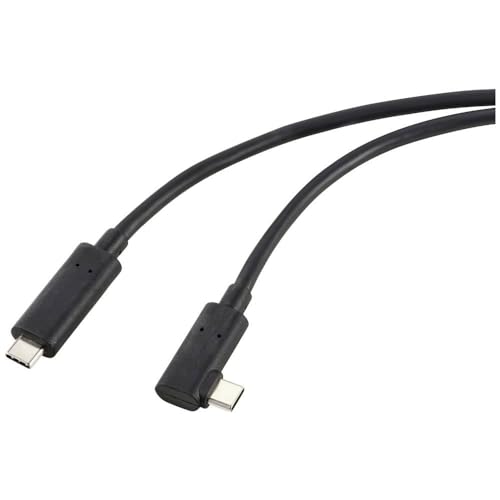 Renkforce Glasfaser USB-C® Kabel USB 3.2 Gen2 USB-C® Stecker einseitig gewinkelt 10.00 m Schwarz RF-5625884 von Renkforce