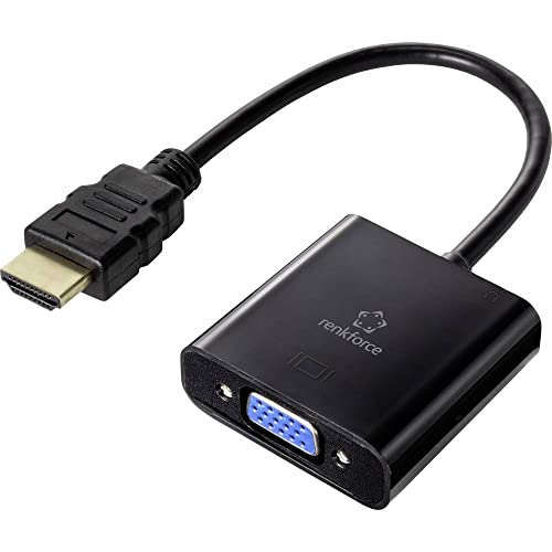 Renkforce HDMI/VGA Adapterkabel HDMI-A Stecker, VGA 15pol. Buchse 0.15 m Schwarz RF-4531578 doppelt geschirmt HDMI-Ka von Renkforce