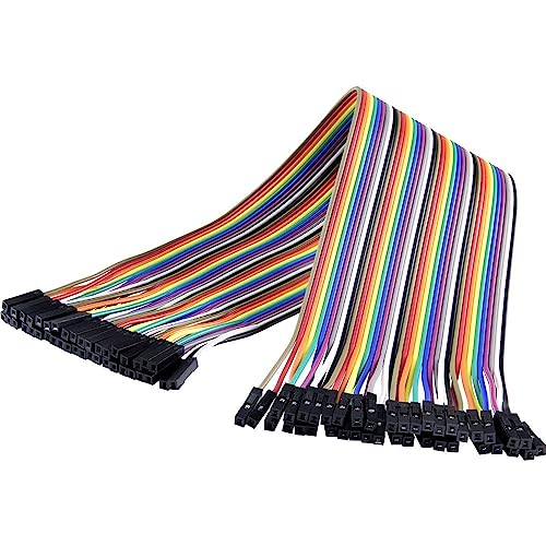 Renkforce JKFF403 Jumper-Kabel Arduino, Banana Pi, Raspberry Pi [40x Drahtbrücken-Buchse - 40x Drahtbrücken-Buchse] 30, Bunt von Renkforce