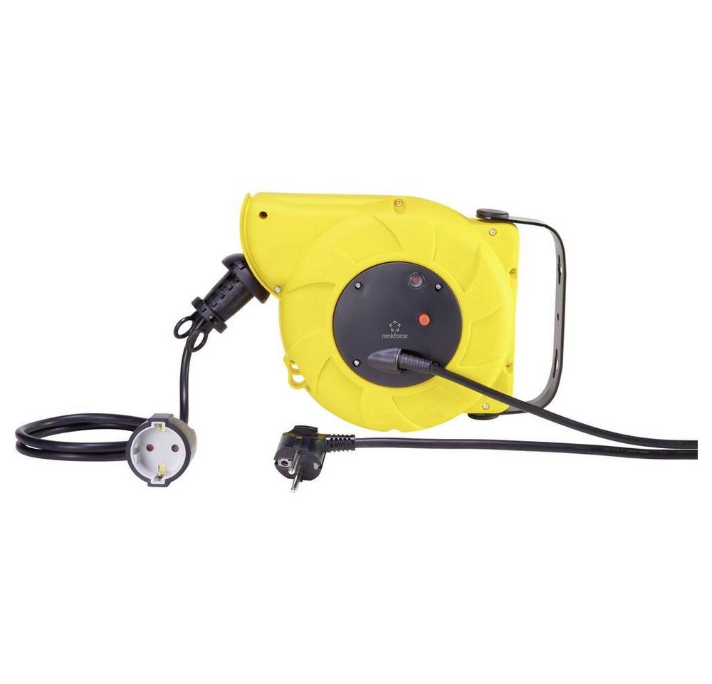 Renkforce Kabelbox zur Wandmontage RF-3349118 Kabeltrommel (Kabellänge 9.00 m), mit Federzug von Renkforce