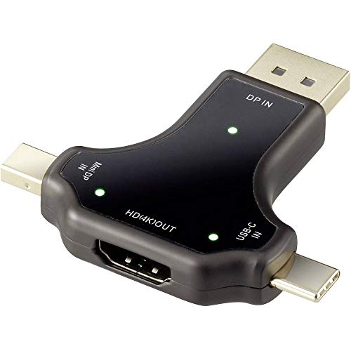 Renkforce RF-3846634 DisplayPort/HDMI Adapter [1x DisplayPort Stecker, Mini-DisplayPort Stecker, USB-C® Stecker - 1x von Renkforce