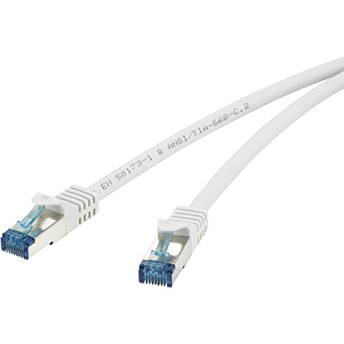 Renkforce RF-4145295 RJ45 Netzwerkkabel, Patchkabel CAT 6a S/FTP 15.00 m Grau mit Rastnasenschutz, Flammwidrig 1 St. von Renkforce