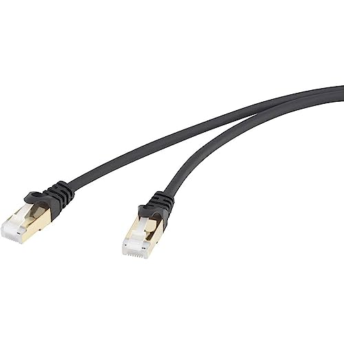 Renkforce RF-4241886 RJ45 Netzwerkkabel, Patchkabel F/FTP 1.00 m Schwarz vergoldete Steckkontakte, mit Rastnasenschutz von Renkforce