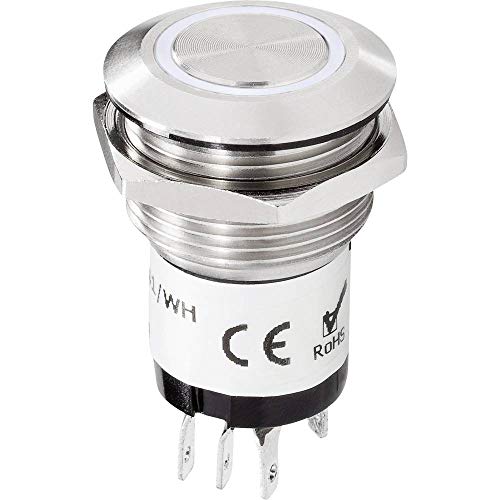 Renkforce RF-4707814 Klingeltaster 1fach Edelstahl, Weiß 24 V DC/ 2 A, 24 V AC/ 1 A von Renkforce