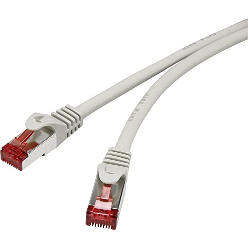 Renkforce RF-4724268 RJ45 Netzwerkkabel, Patchkabel CAT 6 S/FTP 10.00 m Grau mit Rastnasenschutz, vergoldete Steckkonta von Renkforce