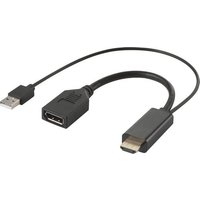 Renkforce RF-4777274 HDMI Konverter [2x HDMI-Stecker, USB 2.0 Buchse A - 1x DisplayPort Stecker] Sch von Renkforce
