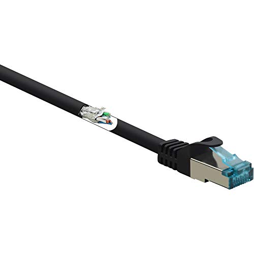 Renkforce RF-5043936 RJ45 Netzwerkkabel, Patchkabel CAT 6a S/FTP 15.00 m Schwarz Flammwidrig 1 St. von Renkforce