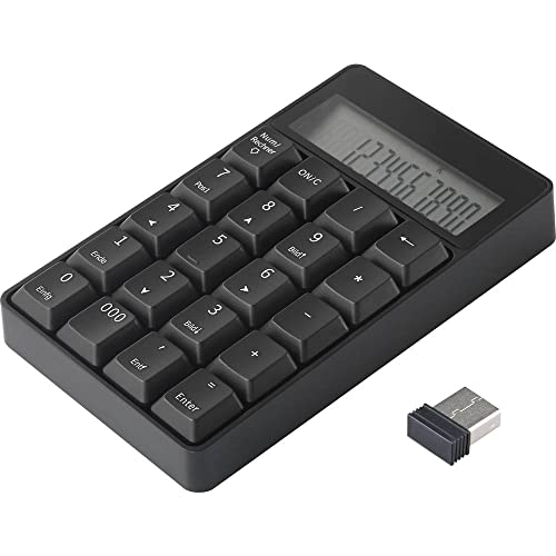 Renkforce RF-NK-201 Kabellos Nummernblock Display, Taschenrechnerfunktion Schwarz von Renkforce