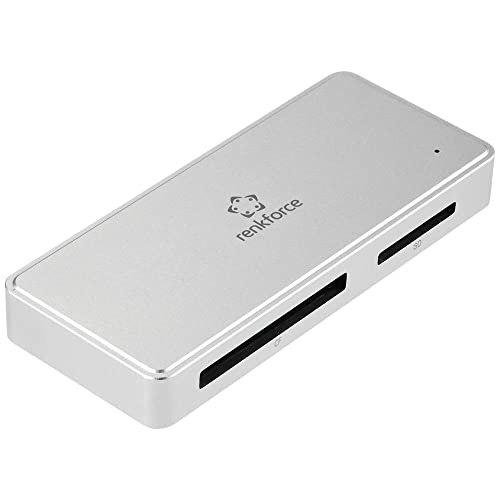 Renkforce RF-PCR-400 Externer Speicherkartenleser/Hub USB-C® (USB 3.2 Gen 1), USB-A Silber von Renkforce
