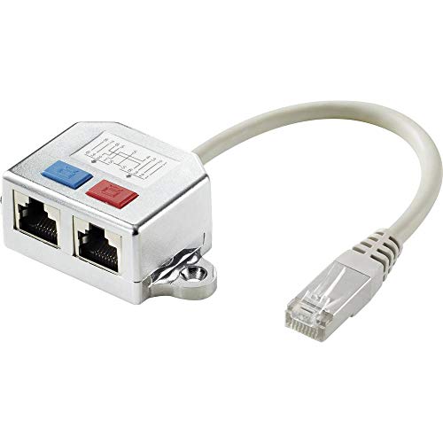 Renkforce RJ45 Netzwerk T-Adapter CAT 6 [2X RJ45-Buchse - 1x RJ45-Stecker] 15.00 cm Metall von Renkforce