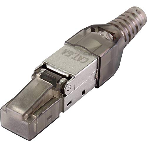 Renkforce CAT6A Feldkonfektionsstecker RF-4538312 Stecker, gerade Polzahl 8P8C Schwarz (transparent) 1 St. von Renkforce