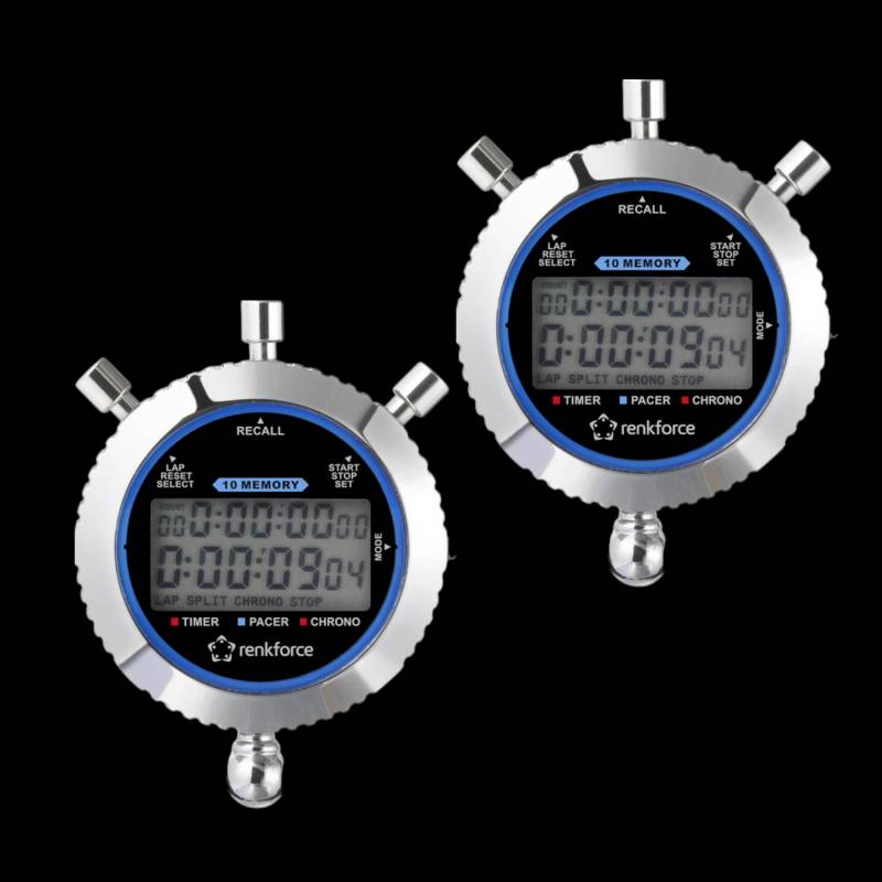Renkforce Rf Sw 200 Stoppuhr Digital Sportuhr Laufuhr Fitness Timer 2 Stück B-Ware von Renkforce