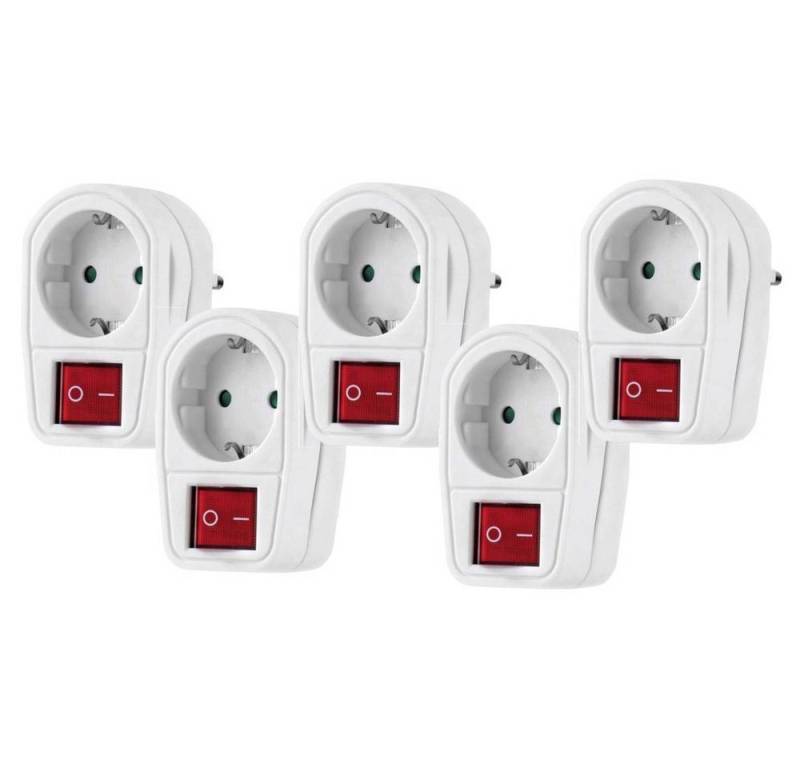 Renkforce Steckdose 5er-Set Schaltbare Zwischensteckdose 2pol von Renkforce