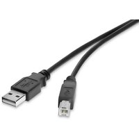 Renkforce USB-Kabel USB 2.0 USB-A Stecker, USB-B Stecker 0.50m Schwarz vergoldete Steckkontakte RF-4 von Renkforce