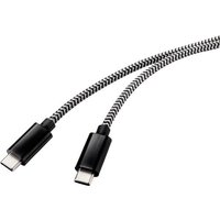 Renkforce USB-Kabel USB 2.0 USB-C™ Stecker, USB-C™ Stecker 3.00m Schwarz/Weiß RF-4598412 von Renkforce