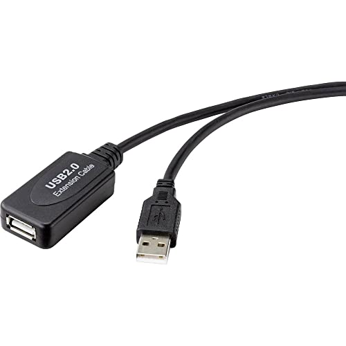 Renkforce USB-Kabel USB 2.0 USB-A Stecker, USB-A Buchse 20.00 m Schwarz Aktiv mit Signalverstärkung RF-4535088 von Renkforce