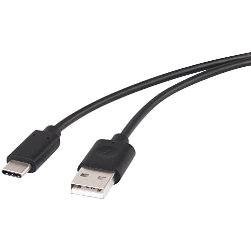 Renkforce USB-Kabel USB 2.0 USB-A Stecker, USB-C® Stecker 1.00 m Schwarz vergoldete Steckkontakte RF-4288947 von Renkforce