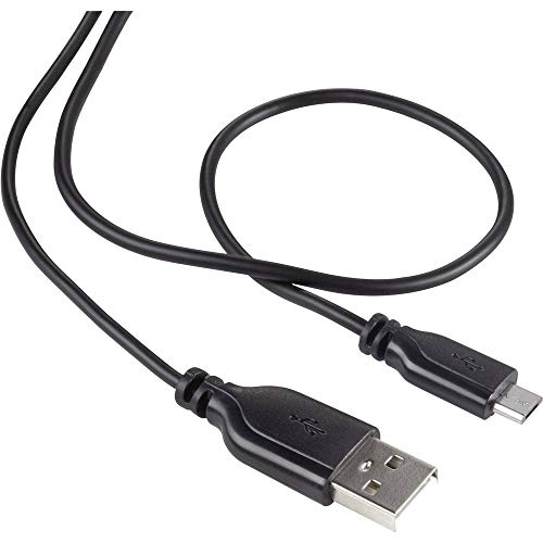 Renkforce USB-Kabel USB 2.0 USB-A Stecker, USB-Micro-B Stecker 1.00 m Schwarz Supersoft-Ummantelung RF-4032111 von Renkforce