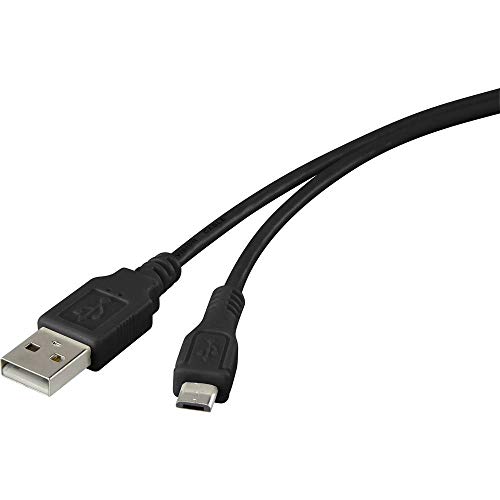 Renkforce USB-Kabel USB 2.0 USB-A Stecker, USB-Micro-B Stecker 1.00 m Schwarz vergoldete Steckkontakte RF-4316220 von Renkforce