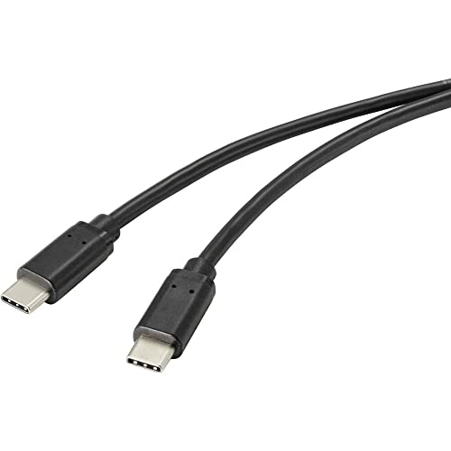 Renkforce USB-Kabel USB 2.0 USB-C® Stecker 1.00 m Schwarz mit antimikrobieller Oberfläche RF-4716840 von Renkforce