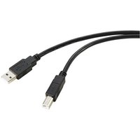 Renkforce USB-Kabel USB 2.0 USB-A Stecker, USB-B Stecker 20.00m Schwarz Geflechtschirm RF-5720372 von Renkforce
