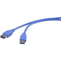 Renkforce USB-Kabel USB 3.2 Gen1 (USB 3.0 / USB 3.1 Gen1) USB-A Stecker, USB-A Buchse 3.00 m Blau ve von Renkforce