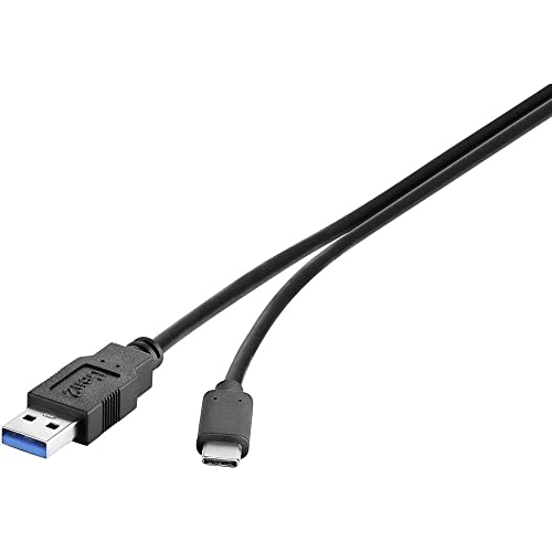 Renkforce USB-Kabel USB 3.2 Gen1 (USB 3.0 / USB 3.1 Gen1) USB-A Stecker, USB-C® Stecker 1.80 m Schwarz vergoldete Steck von Renkforce