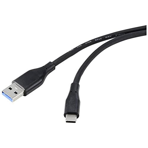 Renkforce USB-Kabel USB 3.2 Gen1 (USB 3.0 / USB 3.1 Gen1) USB-A Stecker, USB-C® Stecker 3.00 m Schwarz PVC-Mantel, hoch von Renkforce