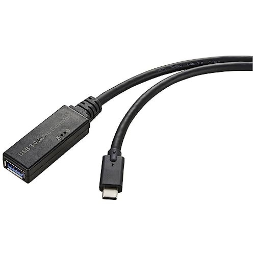 Renkforce USB-Kabel USB 3.2 Gen1 (USB 3.0 / USB 3.1 Gen1) USB-C® Stecker, USB-A Buchse 5.00 m Schwarz Aktiv mit Signalv von Renkforce