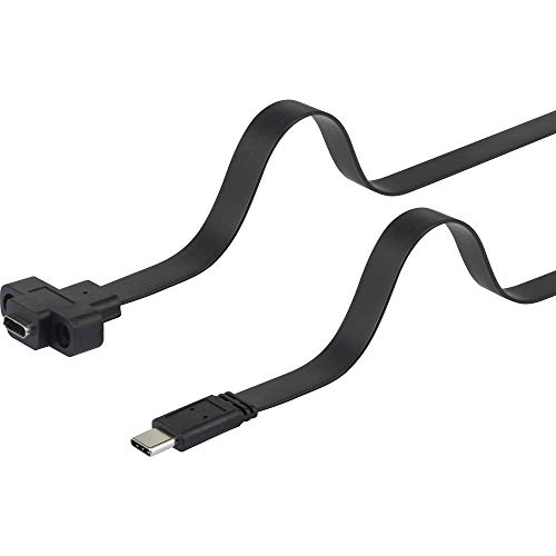 Renkforce USB-Kabel USB 3.2 Gen1 (USB 3.0 / USB 3.1 Gen1) USB-C® Stecker, USB-C® Buchse 0.25 m Schwarz schraubbar, hoch von Renkforce