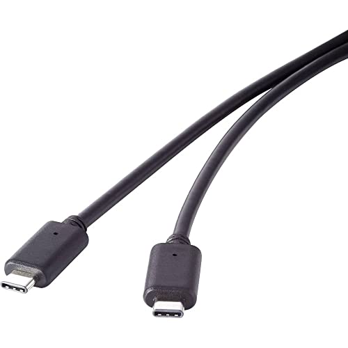 Renkforce USB-Kabel USB 3.2 Gen2x2 USB-C® Stecker, USB-C® Stecker 0.50 m Schwarz vergoldete Steckkontakte RF-4381068 von Renkforce